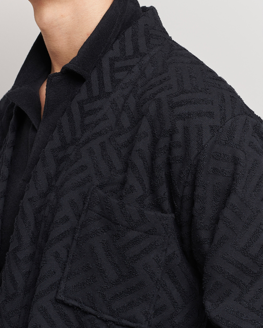Herr | Pyjamas & Morgonrockar | OAS | Terry Robe Black Crossroad