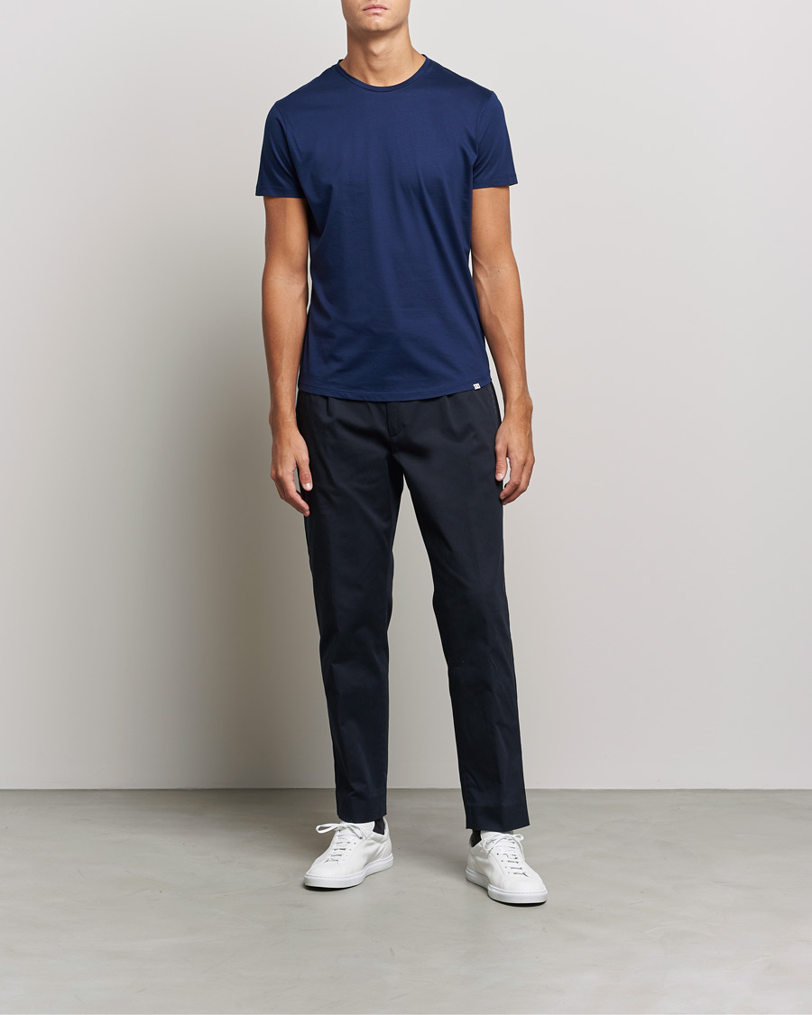Herr | T-Shirts | Orlebar Brown | OB Crew Neck Mercerised Cotton Tee Navy