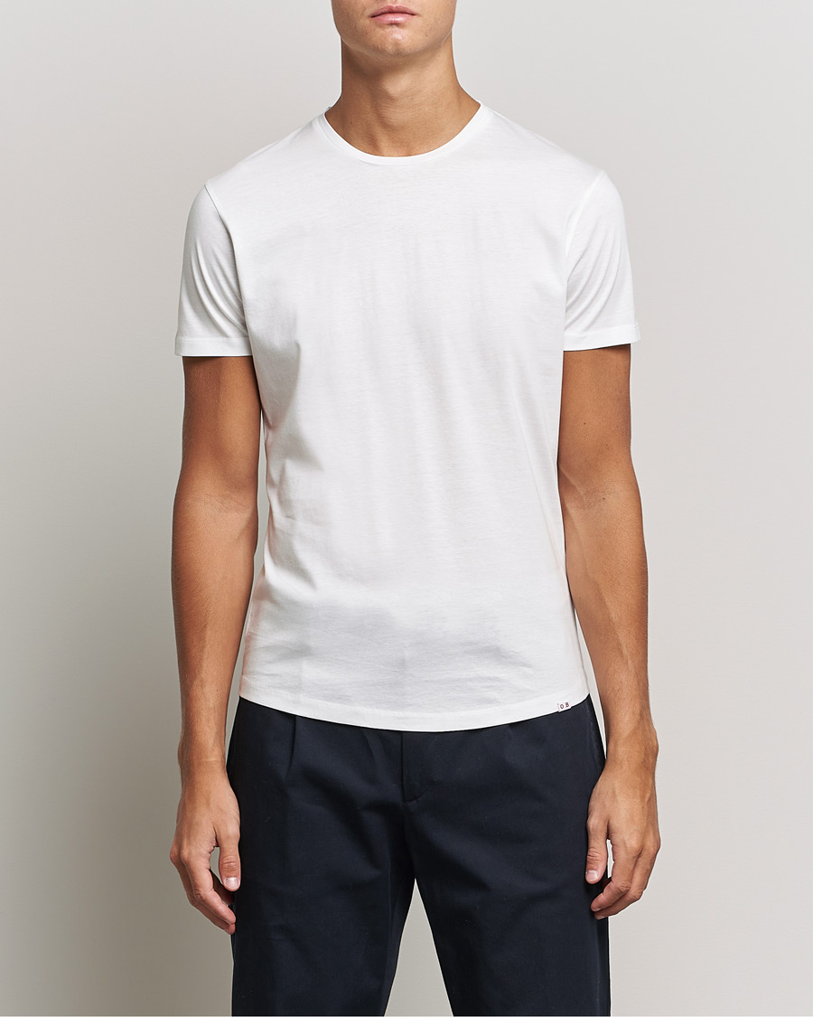 Herr | T-Shirts | Orlebar Brown | OB Crew Neck Mercerised Cotton Tee White