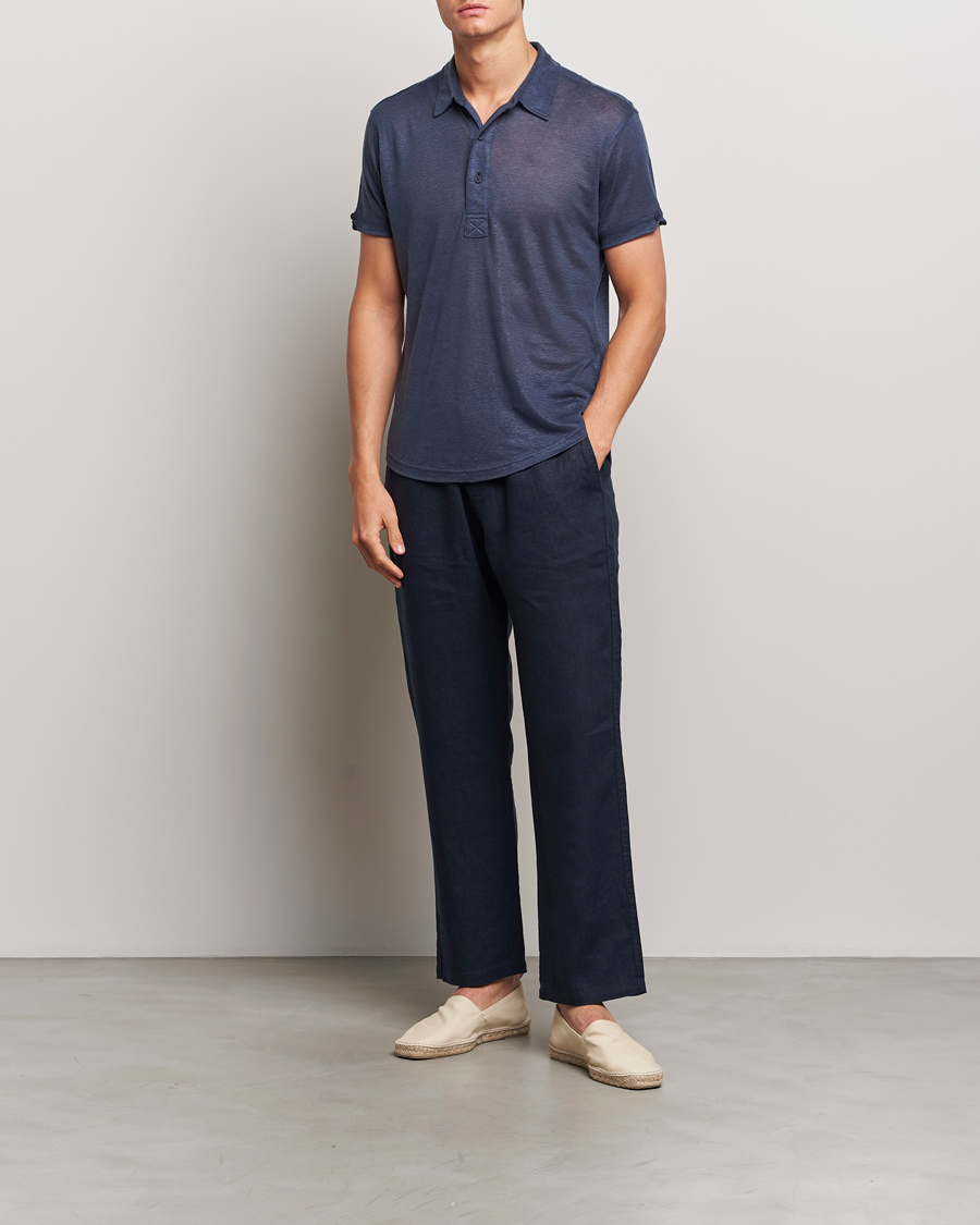 Herr | Pikéer | Orlebar Brown | Sebastian Linen Polo Navy