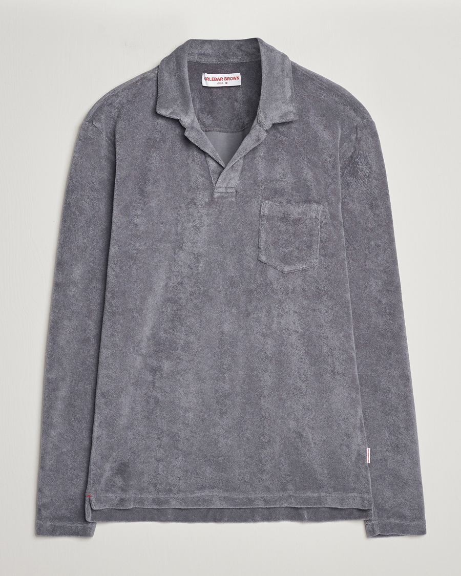 Herr | Tröjor | Orlebar Brown | Terry Long Sleeve Polo Granite