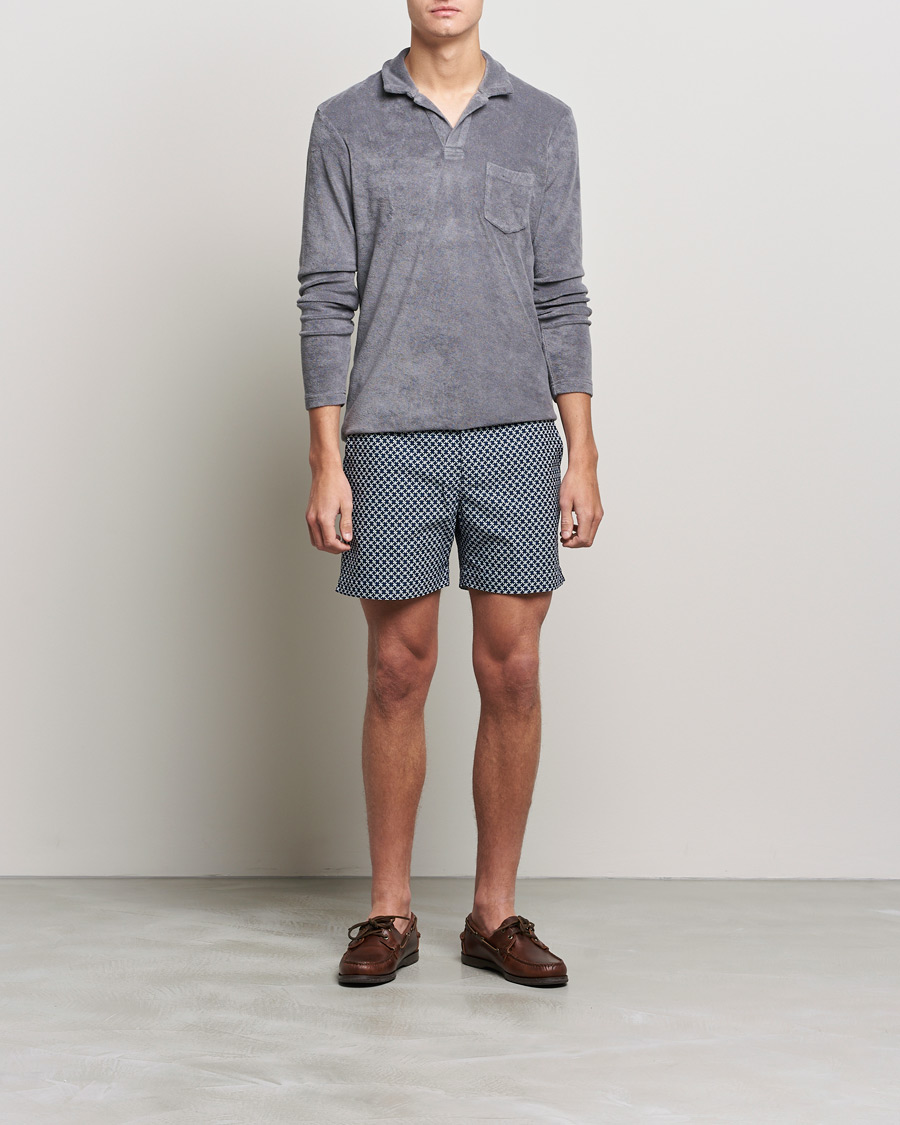 Herr | Tröjor | Orlebar Brown | Terry Long Sleeve Polo Granite