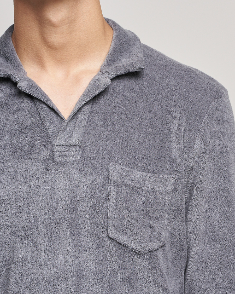 Herr | Tröjor | Orlebar Brown | Terry Long Sleeve Polo Granite