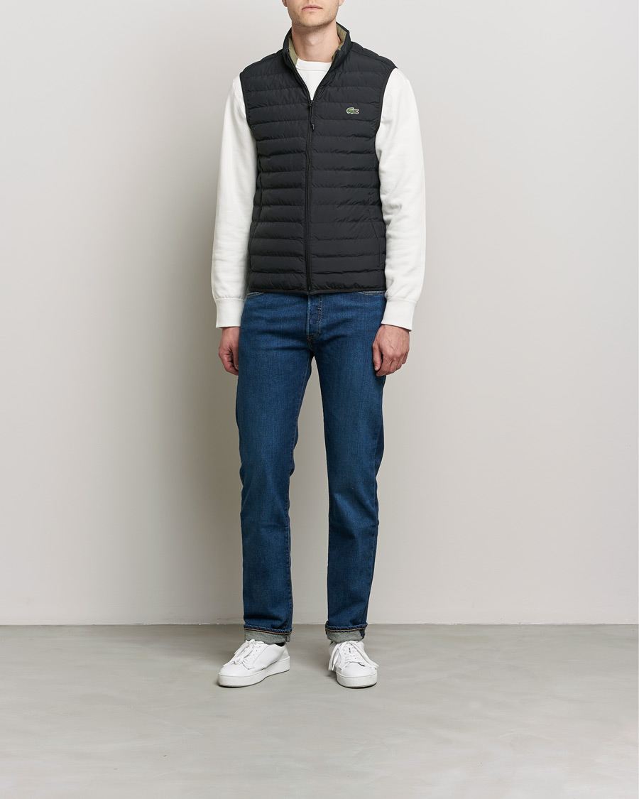Herr |  | Lacoste | Lightweight Water-Resistant Quilted Zip Vest Black