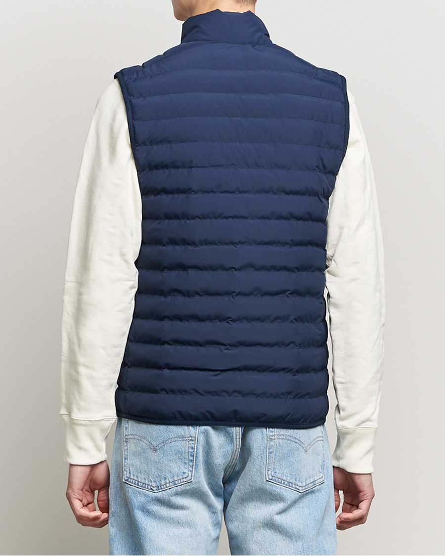 Herr | Västar | Lacoste | Lightweight Water-Resistant Quilted Zip Vest Navy Blue