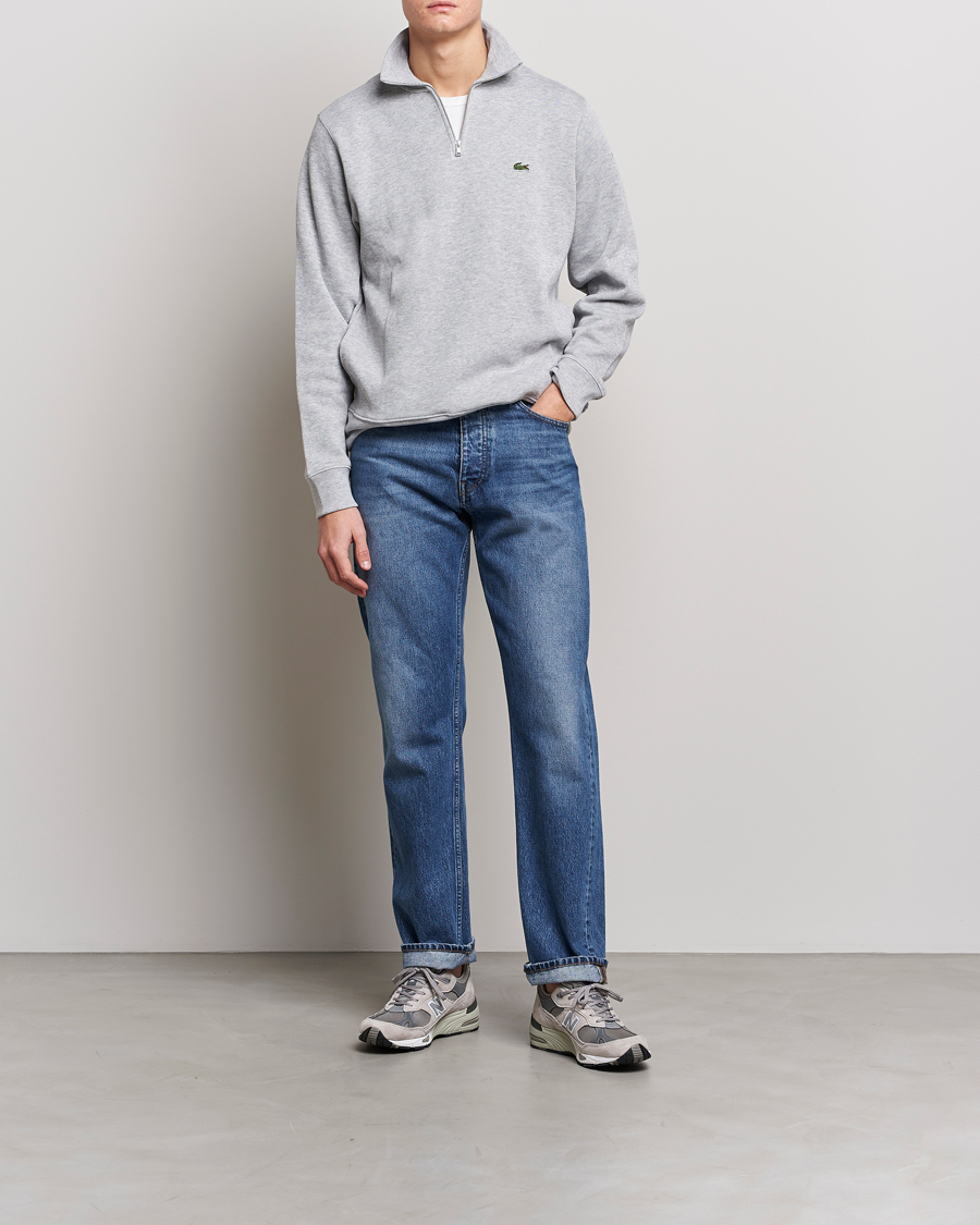Herr | Tröjor | Lacoste | Rib Interlock Half Zip Silver Chine