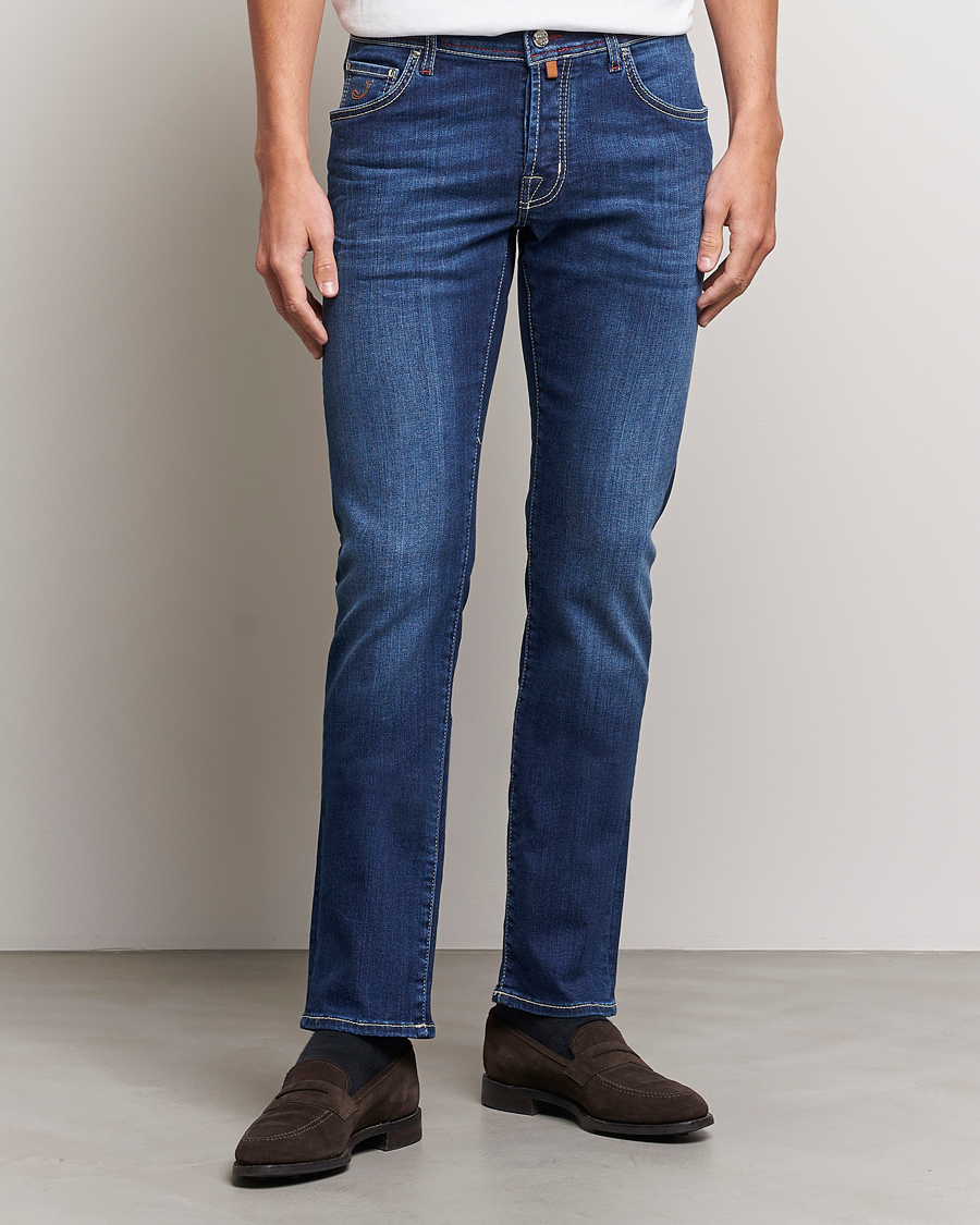 Herr | Blå jeans | Jacob Cohën | Nick 622 Slim Fit Stretch Jeans Medium Dark