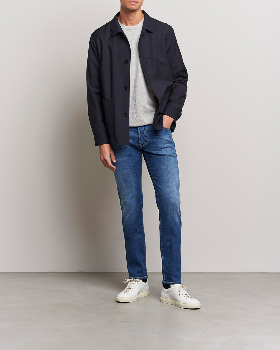 Herr | Jeans | Jacob Cohën | Nick 622 Slim Fit Stretch Jeans Stone Wash