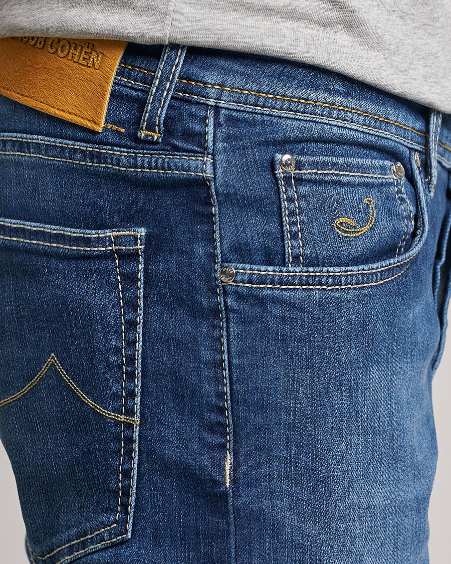 Herr | Jeans | Jacob Cohën | Nick 622 Slim Fit Stretch Jeans Stone Wash