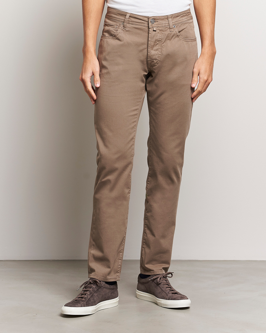 Herr | Kläder | Jacob Cohën | Bard Garment Dyed Gabardine Trousers Khaki