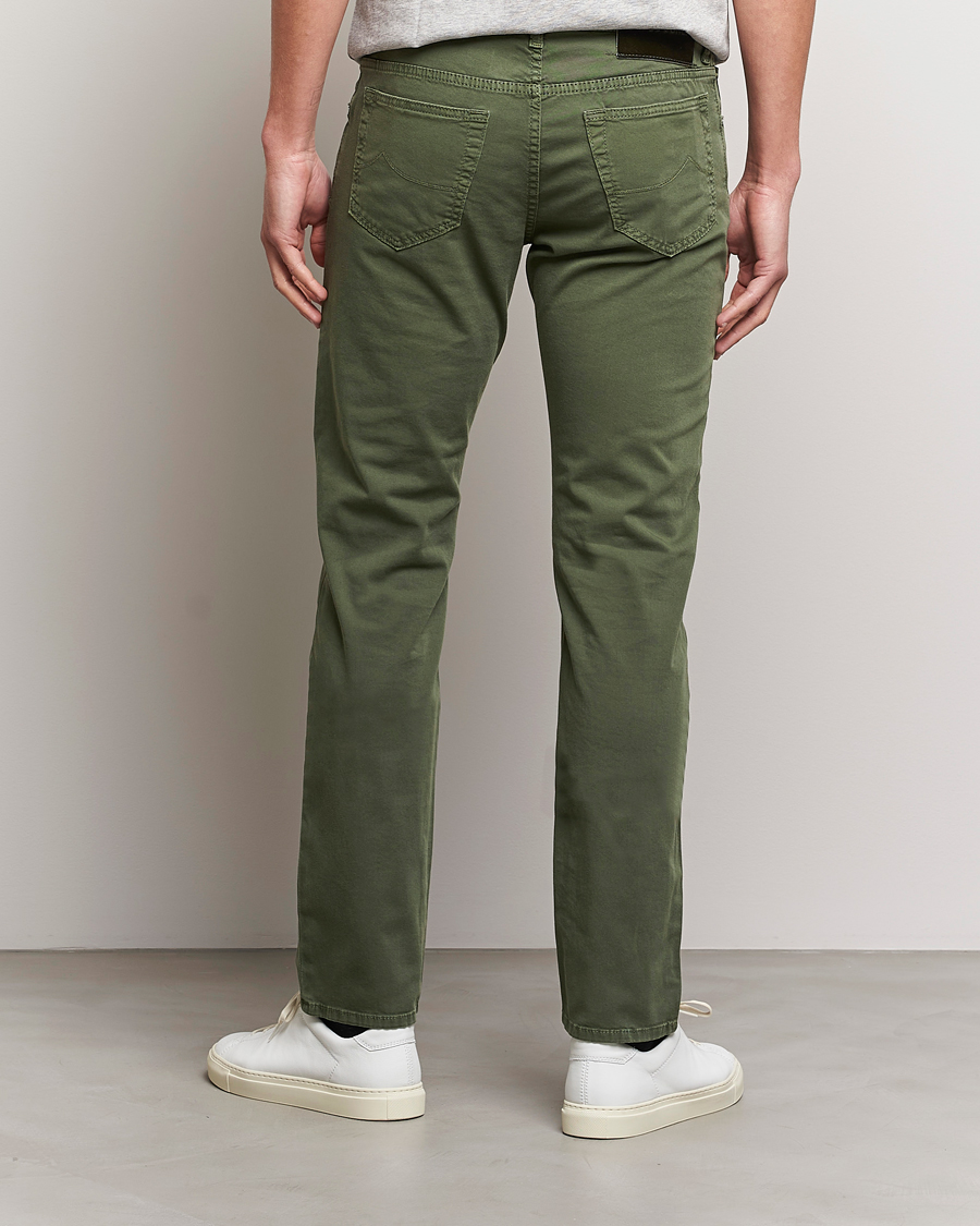 Herr | Byxor | Jacob Cohën | Bard Garment Dyed Gabardine Trousers Green