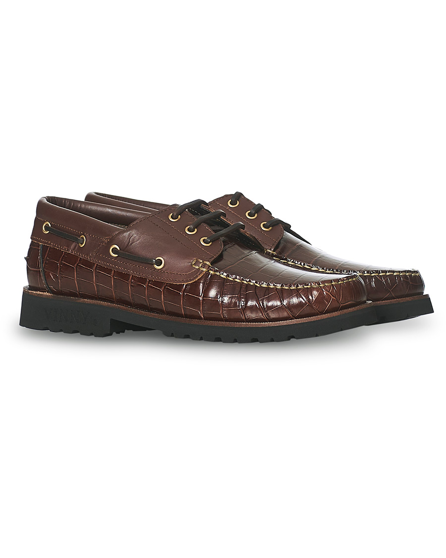Herr | VINNY's Aztec Boat Shoe Brown Croc | VINNY's | Aztec Boat Shoe Brown Croc