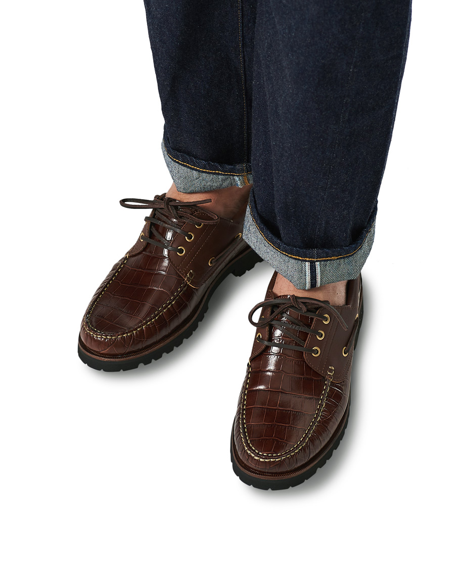 Herr | VINNY's Aztec Boat Shoe Brown Croc | VINNY's | Aztec Boat Shoe Brown Croc