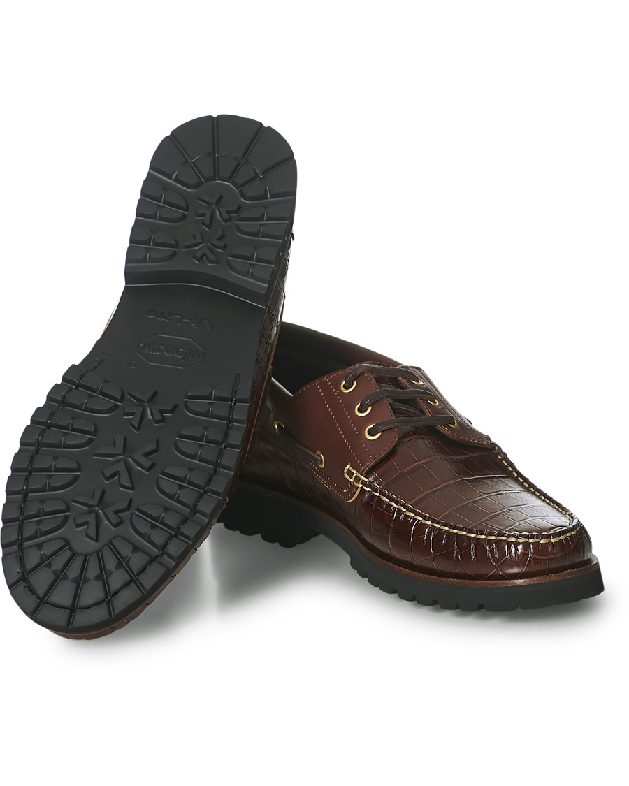 Herr | VINNY's Aztec Boat Shoe Brown Croc | VINNY's | Aztec Boat Shoe Brown Croc