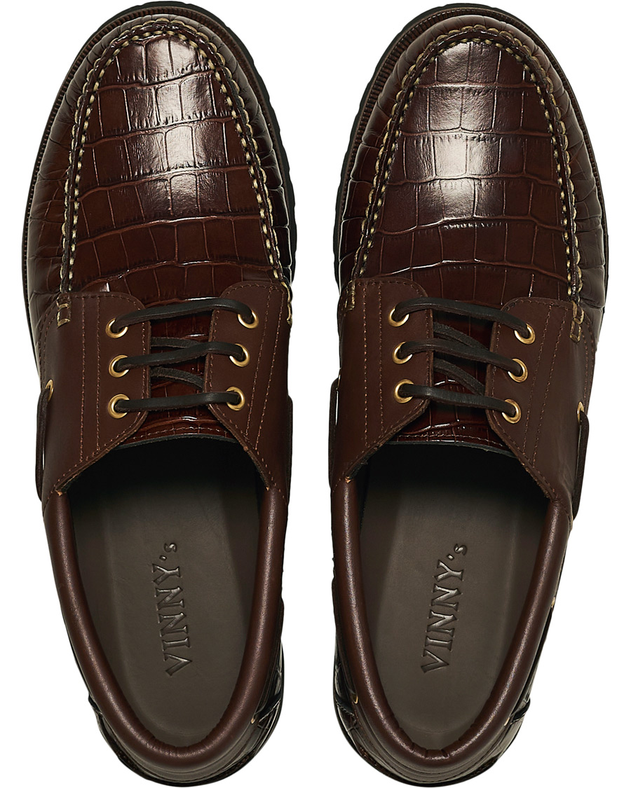 Herr | VINNY's Aztec Boat Shoe Brown Croc | VINNY's | Aztec Boat Shoe Brown Croc
