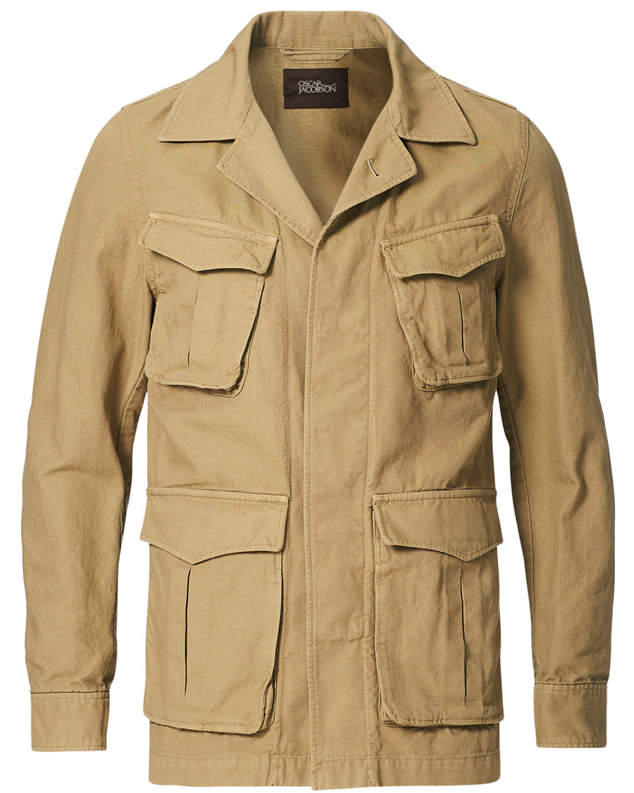 Herr | Jackor | Oscar Jacobson | Wester Cotton Field Jacket Beige