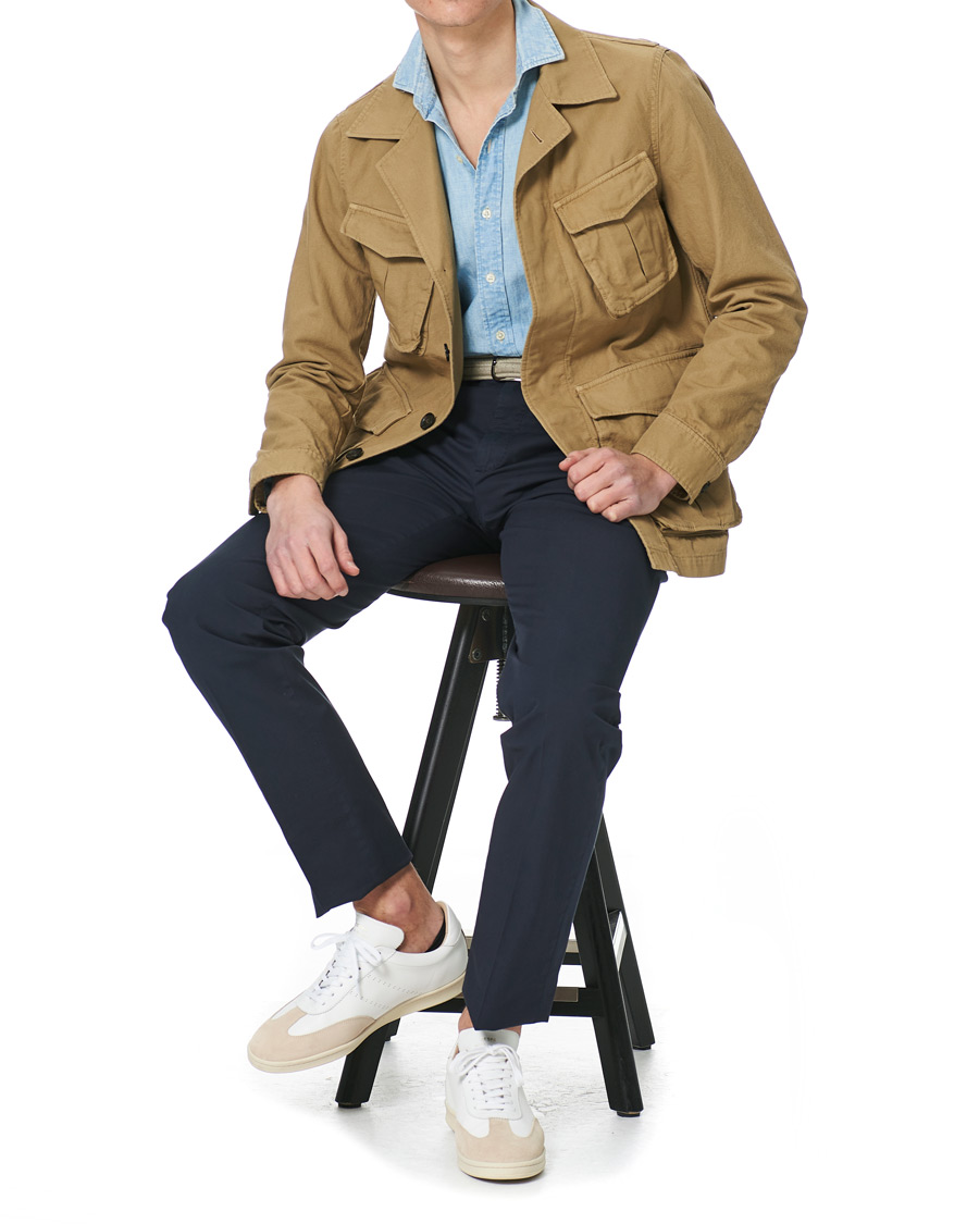 Herr | Jackor | Oscar Jacobson | Wester Cotton Field Jacket Beige