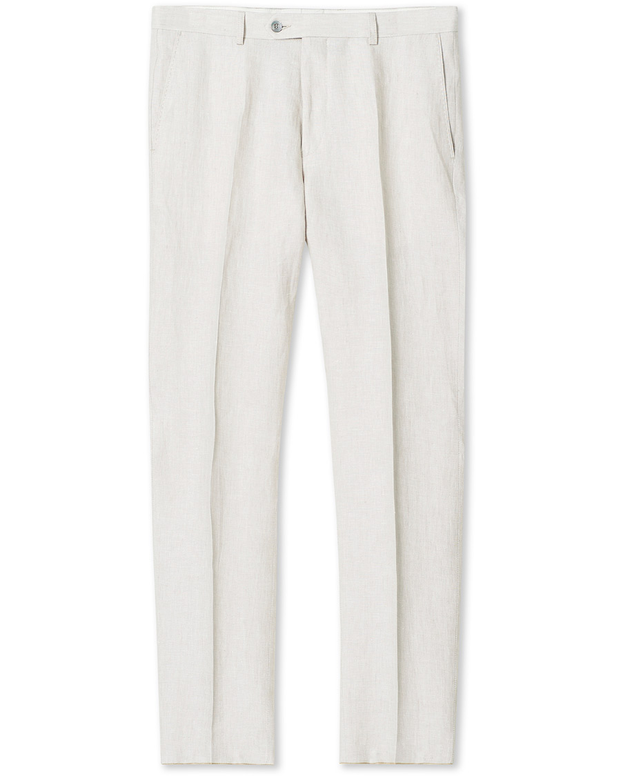 Herr | Byxor | Oscar Jacobson | Denz Linen Trousers Off White