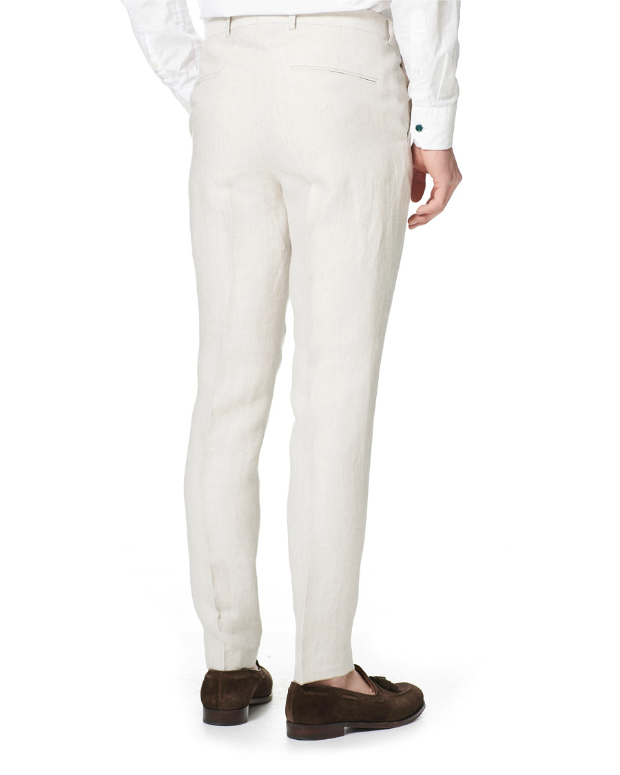 Herr | Byxor | Oscar Jacobson | Denz Linen Trousers Off White