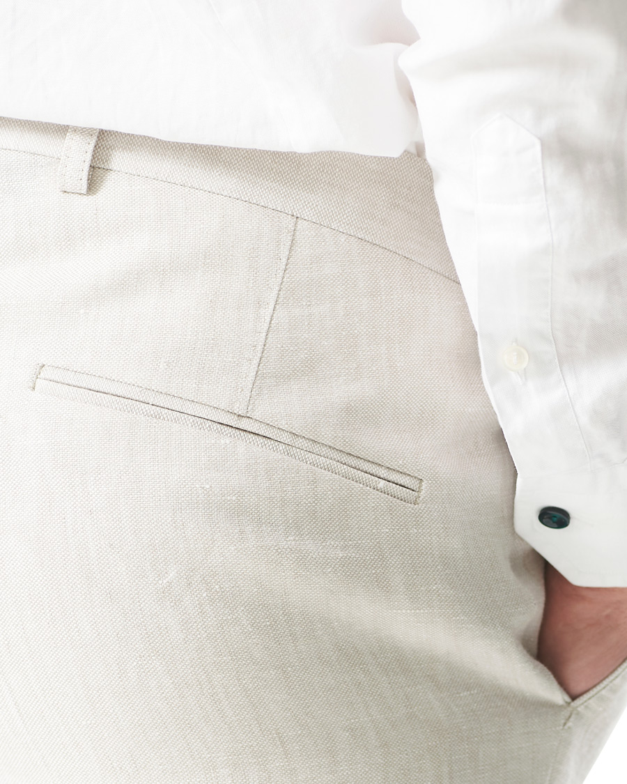 Herr | Byxor | Oscar Jacobson | Denz Linen Trousers Off White