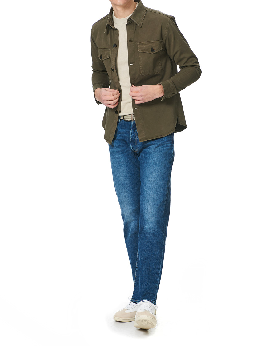 Herr | Skjortor | Oscar Jacobson | Milron Cotton Overshirt Olive