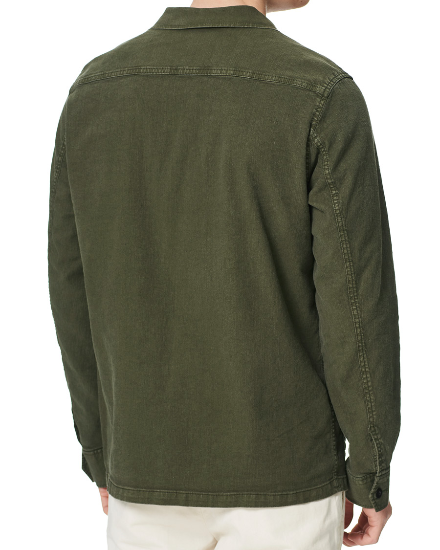 Herr | Skjortor | Oscar Jacobson | Linen Safari Shirt Jacket Olive
