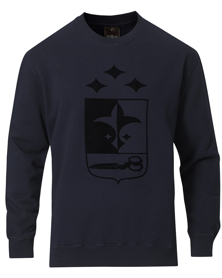 Herr | Tröjor | Oscar Jacobson | Large Shield Cotton Sweatshirt Blue