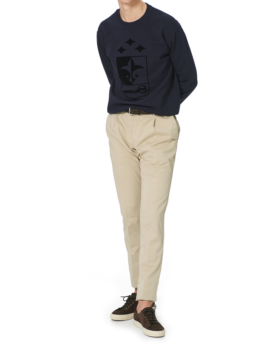 Herr | Tröjor | Oscar Jacobson | Large Shield Cotton Sweatshirt Blue