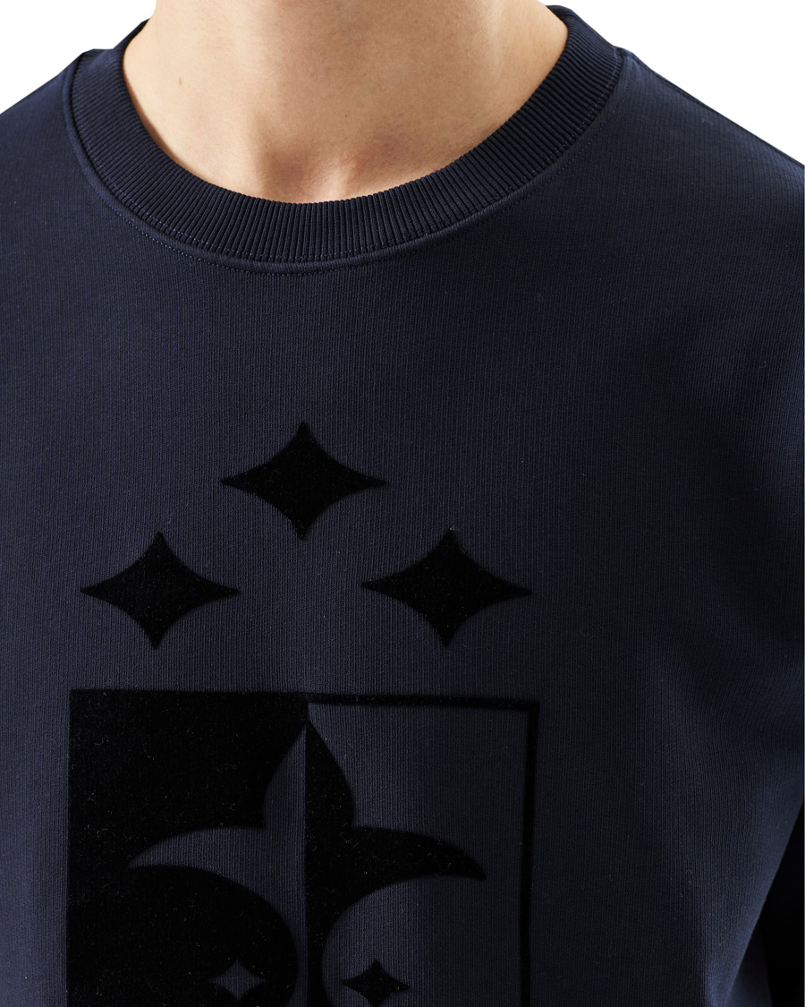 Herr | Tröjor | Oscar Jacobson | Large Shield Cotton Sweatshirt Blue