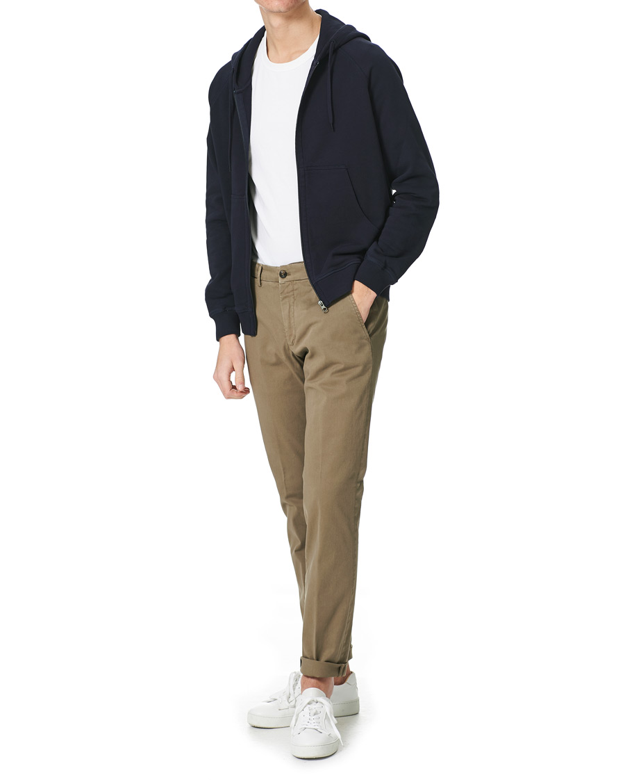 Herr | Tröjor | Oscar Jacobson | Olof Full Zip Cotton Hood Navy