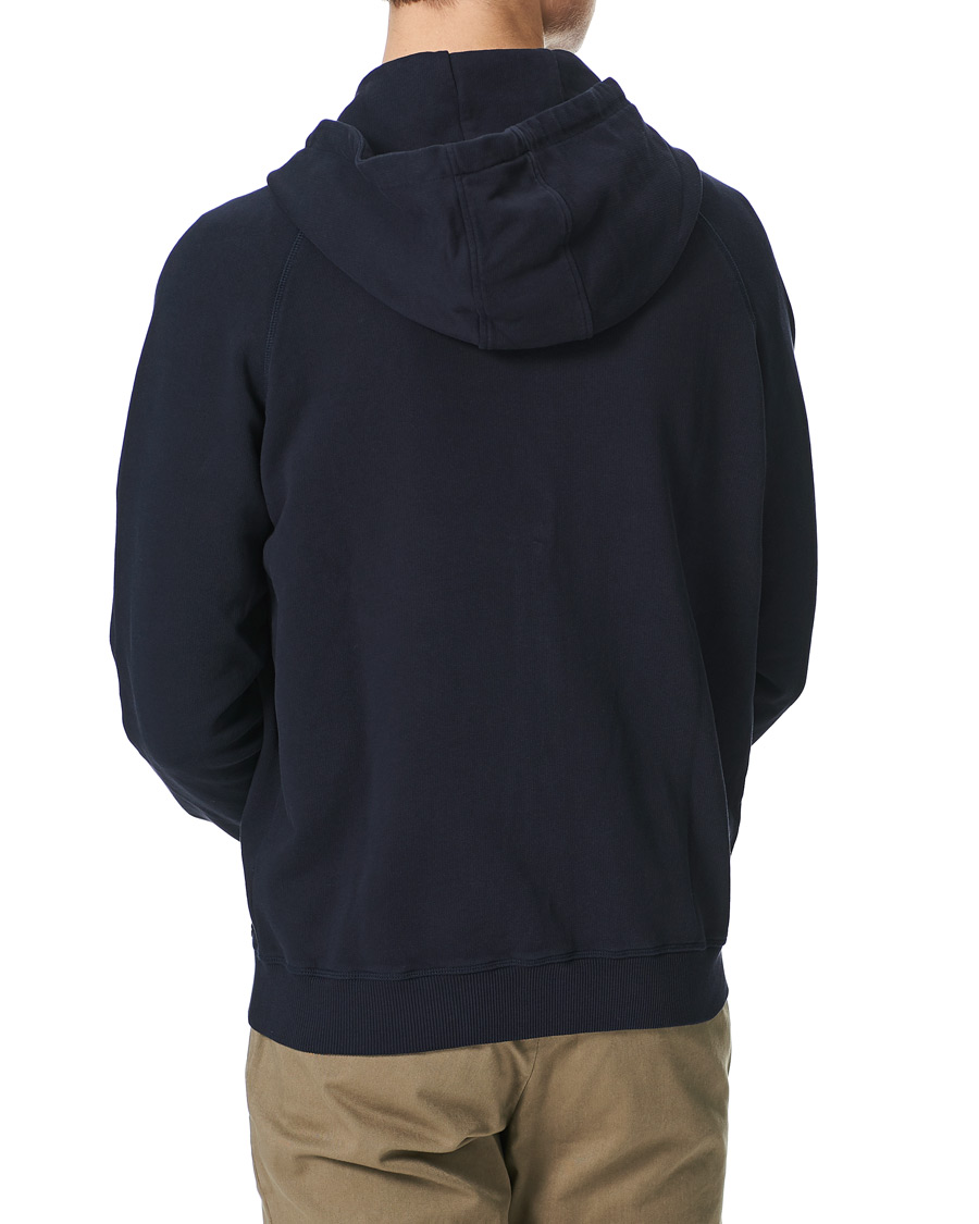 Herr | Tröjor | Oscar Jacobson | Olof Full Zip Cotton Hood Navy