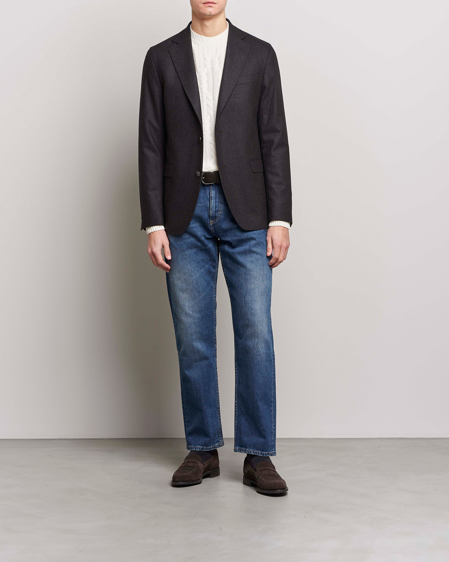 Herr | Jeans | Oscar Jacobson | Johan Straight Fit Cotton Stretch Jeans Vintage Wash