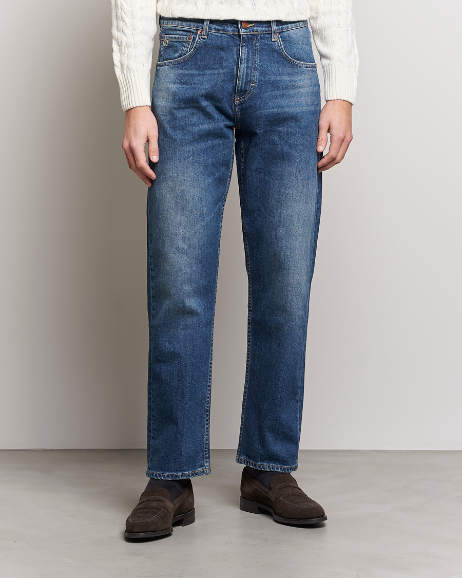 Herr | Jeans | Oscar Jacobson | Johan Straight Fit Cotton Stretch Jeans Vintage Wash