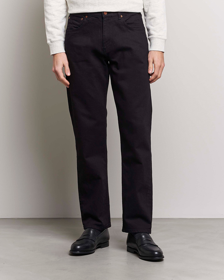 Herr | | Oscar Jacobson | Johan Straight Fit Cotton Stretch Jeans Black