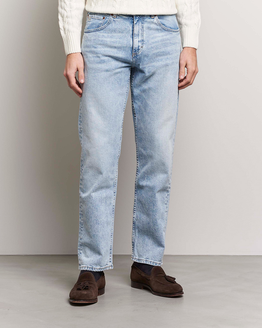 Herr |  | Oscar Jacobson | Johan Straight Fit Cotton Stretch Jeans Light Wash