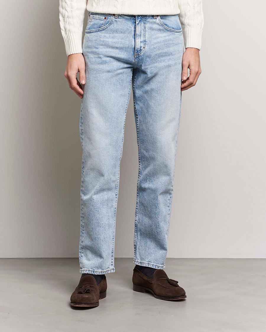 Herr | Jeans | Oscar Jacobson | Johan Straight Fit Cotton Stretch Jeans Light Wash