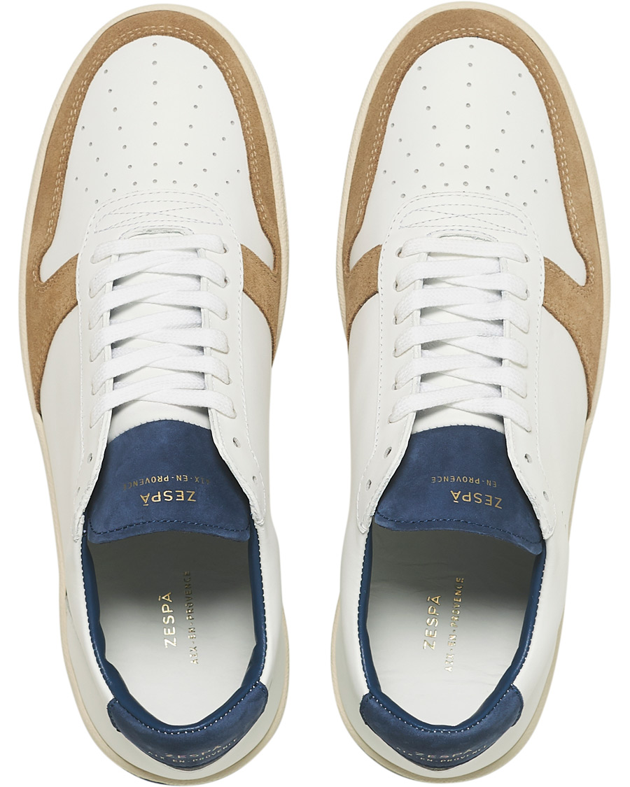 Herr | Zespà ZSP23 Nappa/Suede Sneakers Bleu Ming/Savane | Zespà | ZSP23 Nappa/Suede Sneakers Bleu Ming/Savane