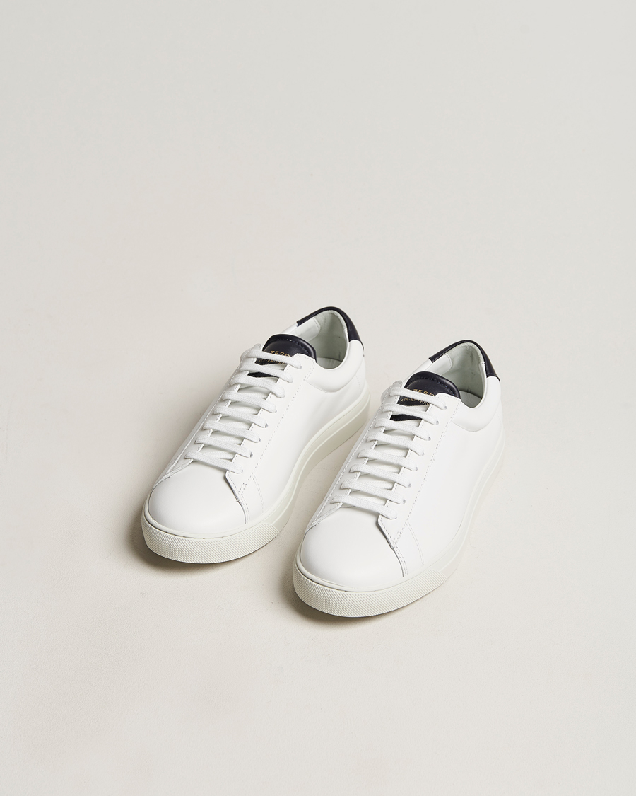 Herr | Zespà ZSP4 Nappa Leather Sneakers White/Navy | Zespà | ZSP4 Nappa Leather Sneakers White/Navy