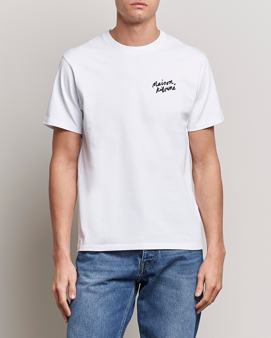 Herr | T-Shirts | Maison Kitsuné | Mini Handwriting T-Shirt White