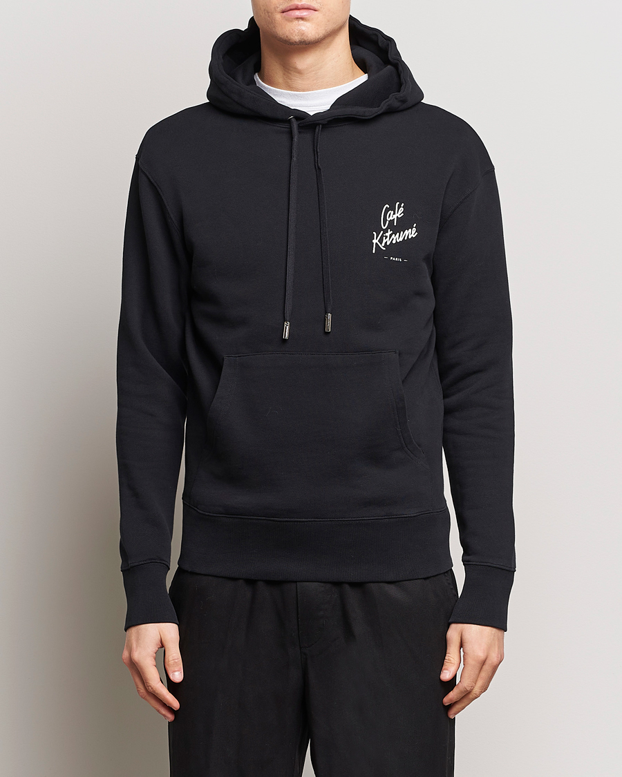 Herr | Tröjor | Café Kitsuné | Crew Hoodie Black