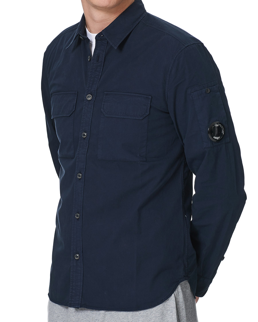 Herr | Skjortor | C.P. Company | Garment Dyed Gabardine Shirt Jacket Navy