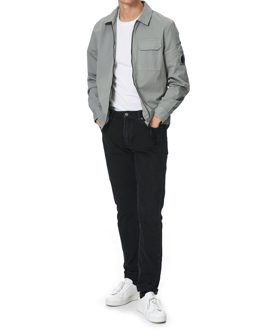 Herr | Skjortor | C.P. Company | Garment Dyed Gabardine Zip Shirt Jacket Light Grey
