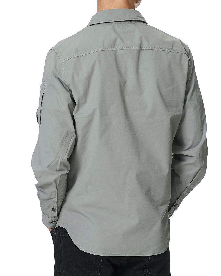 Herr | Skjortor | C.P. Company | Garment Dyed Gabardine Zip Shirt Jacket Light Grey