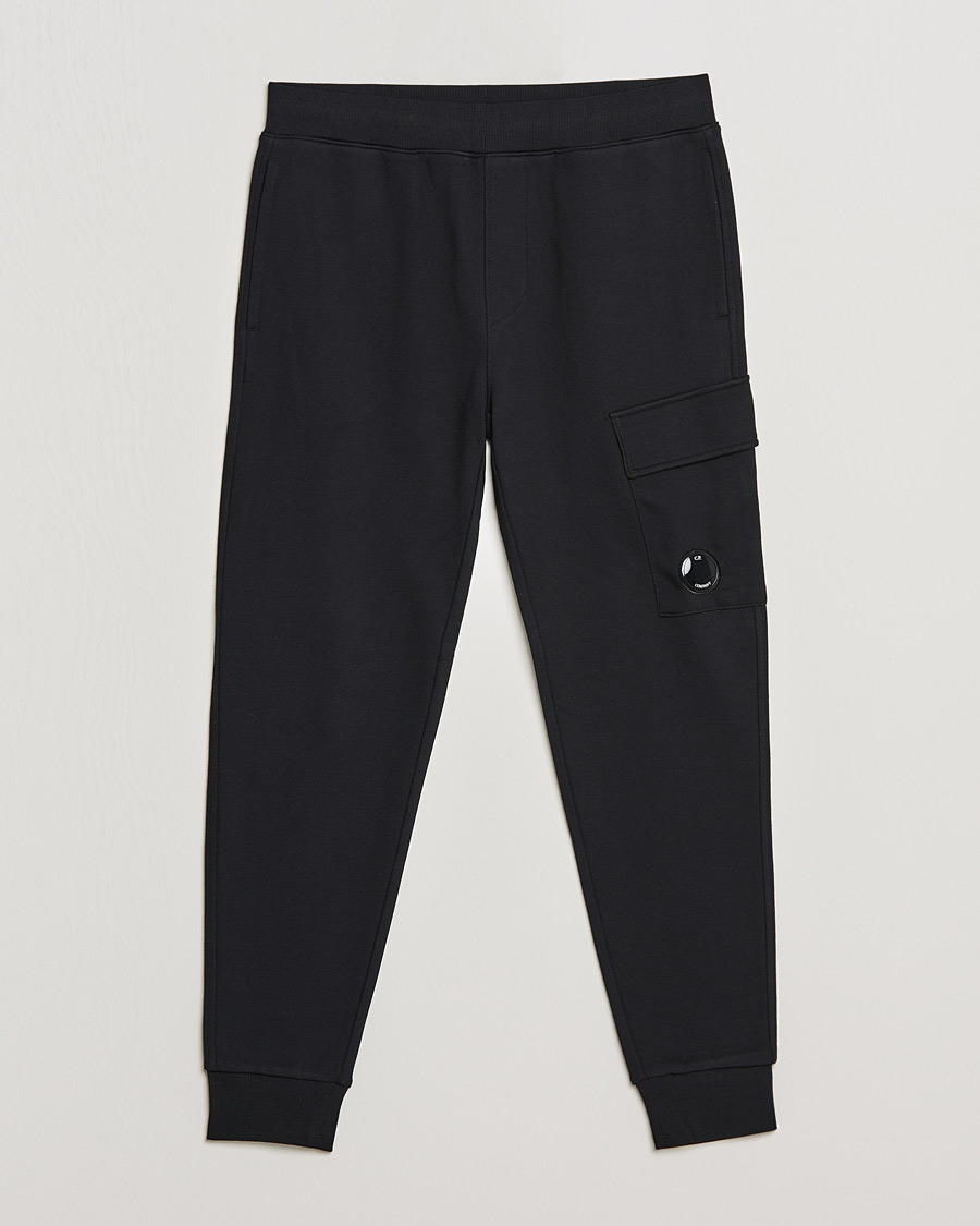 Herr | Byxor | C.P. Company | Diagonal Raised Fleece Lens Sweatpants Black