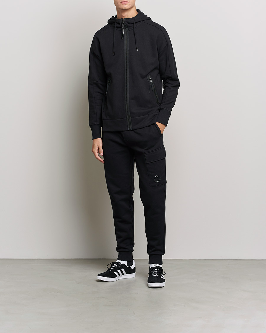 Herr | Byxor | C.P. Company | Diagonal Raised Fleece Lens Sweatpants Black