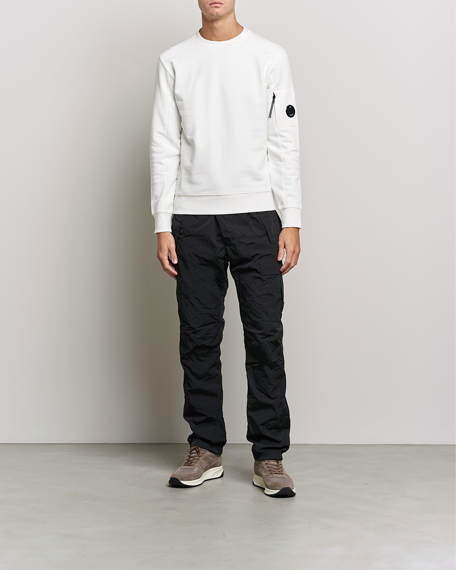 Herr | Tröjor | C.P. Company | Diagonal Raised Fleece Lens Sweatshirt White