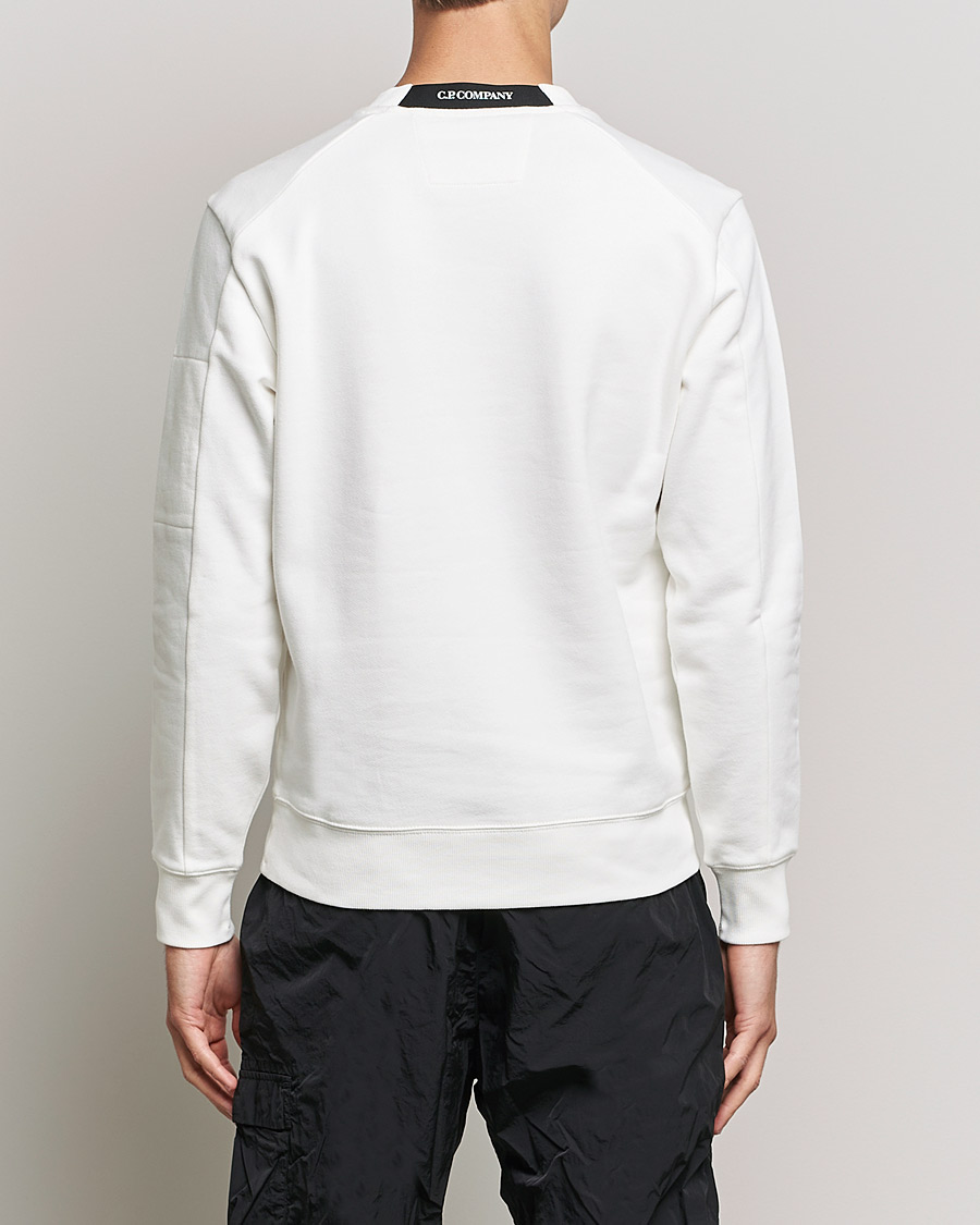 Herr | Tröjor | C.P. Company | Diagonal Raised Fleece Lens Sweatshirt White