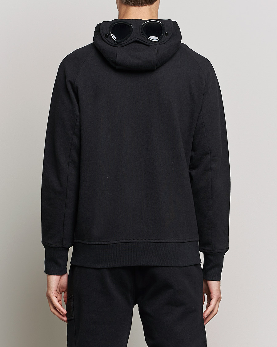 Herr | Tröjor | C.P. Company | Diagonal Raised Fleece Full Zip Goggle Hoodie Black