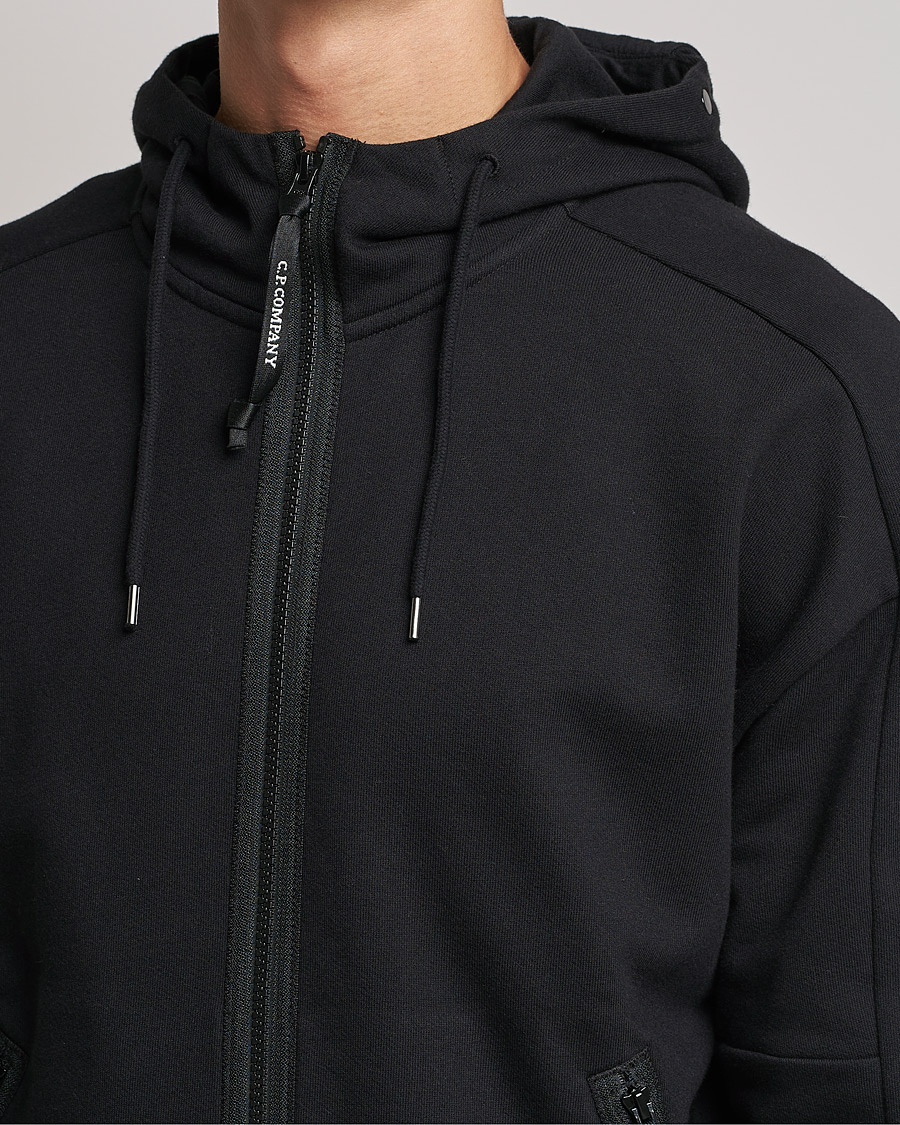 Herr | Tröjor | C.P. Company | Diagonal Raised Fleece Full Zip Goggle Hoodie Black