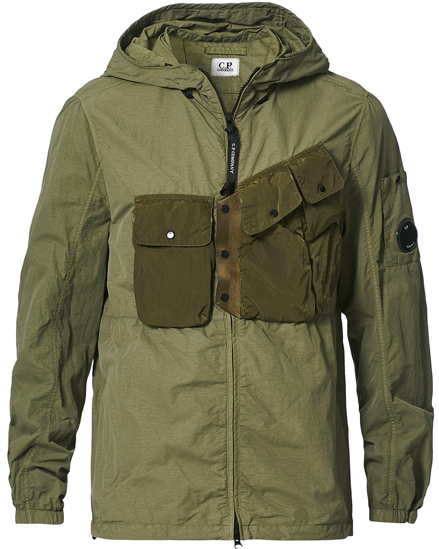 Herr | Jackor | C.P. Company | Flatt Nylon Hooded Zip Jacket Olive